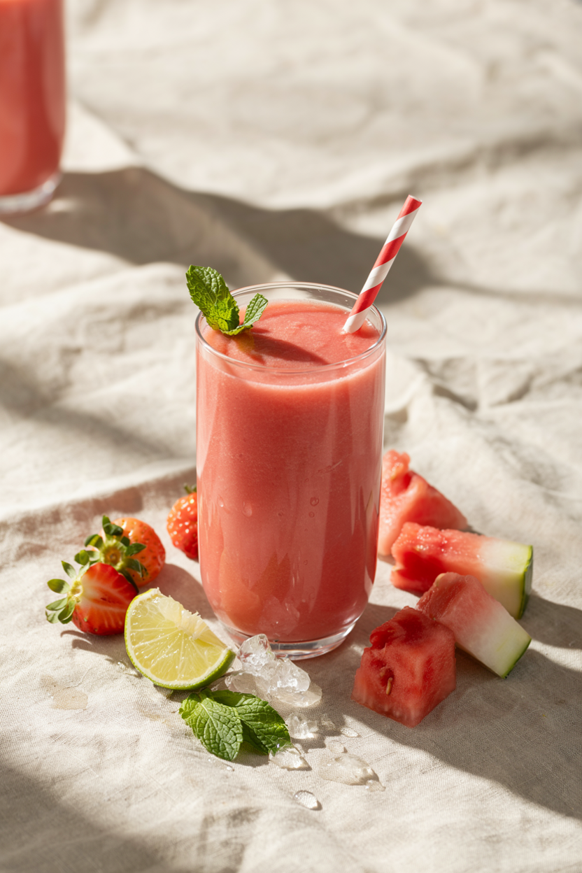 Strawberry Watermelon Lime Smoothie