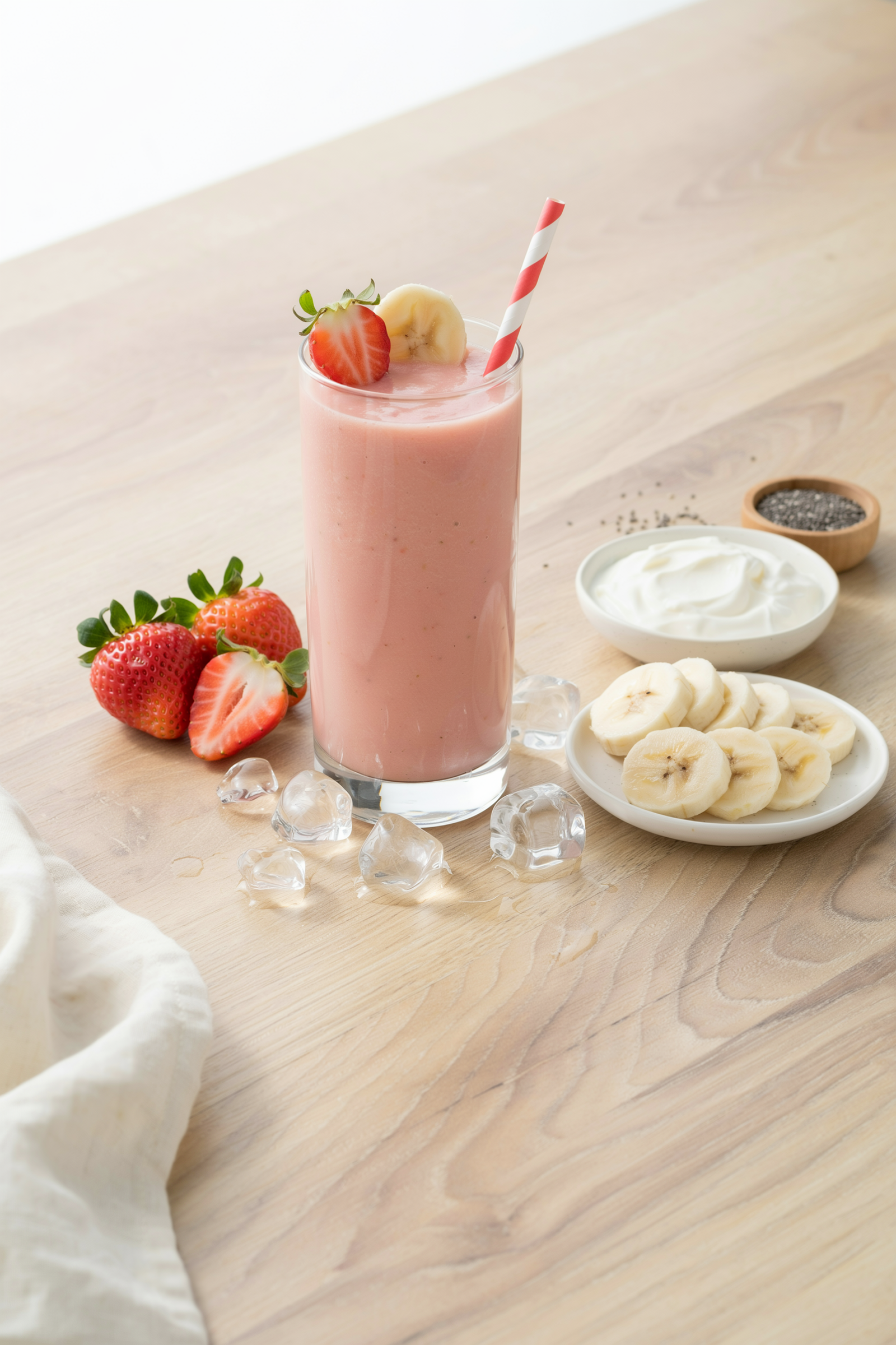 Weight Loss Strawberry Banana Smoothie for Breakfast