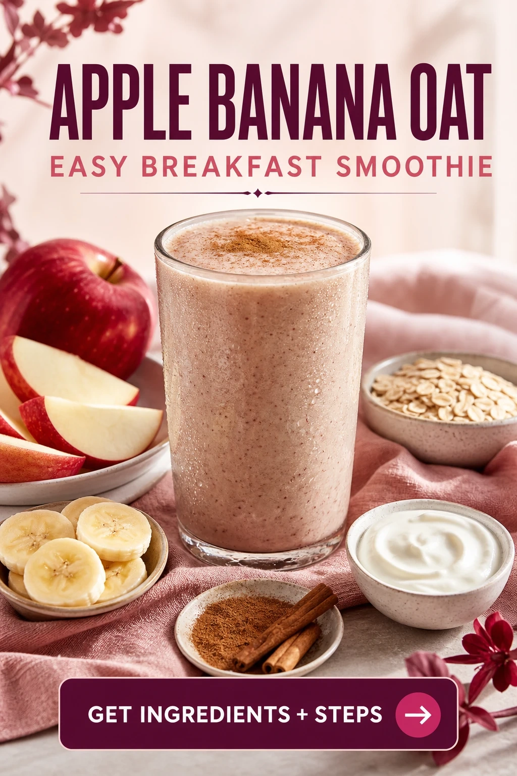 Apple Banana Oat Smoothie for Breakfast