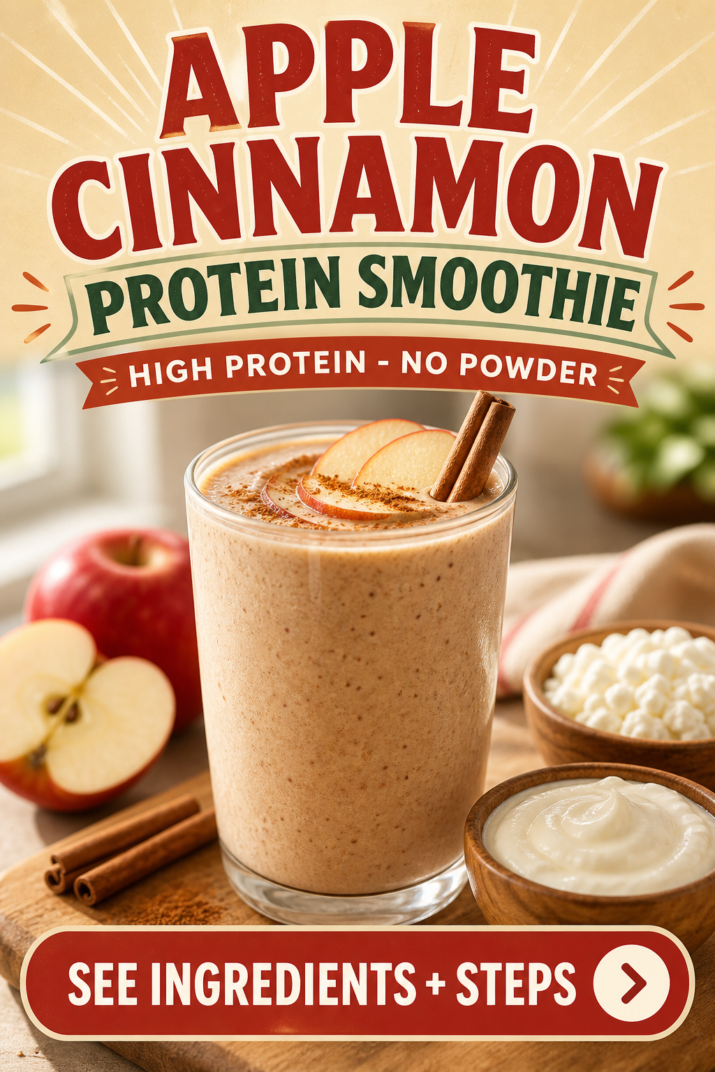 Apple Cinnamon Protein Smoothie Without Protein Powder
