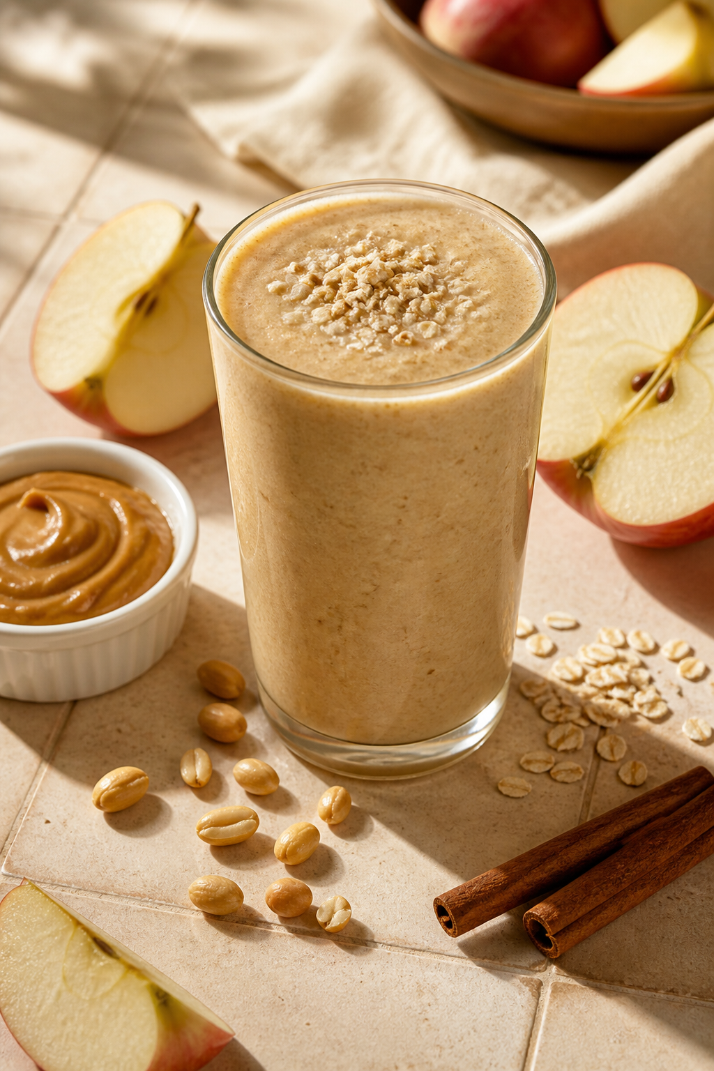 Apple Peanut Butter Smoothie for Breakfast