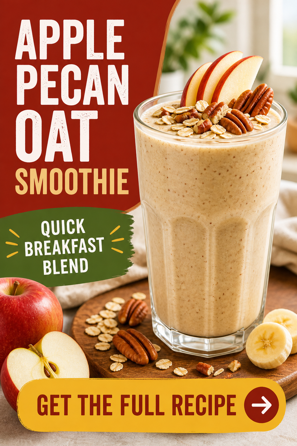 Apple Pecan Oat Smoothie for Cozy Mornings