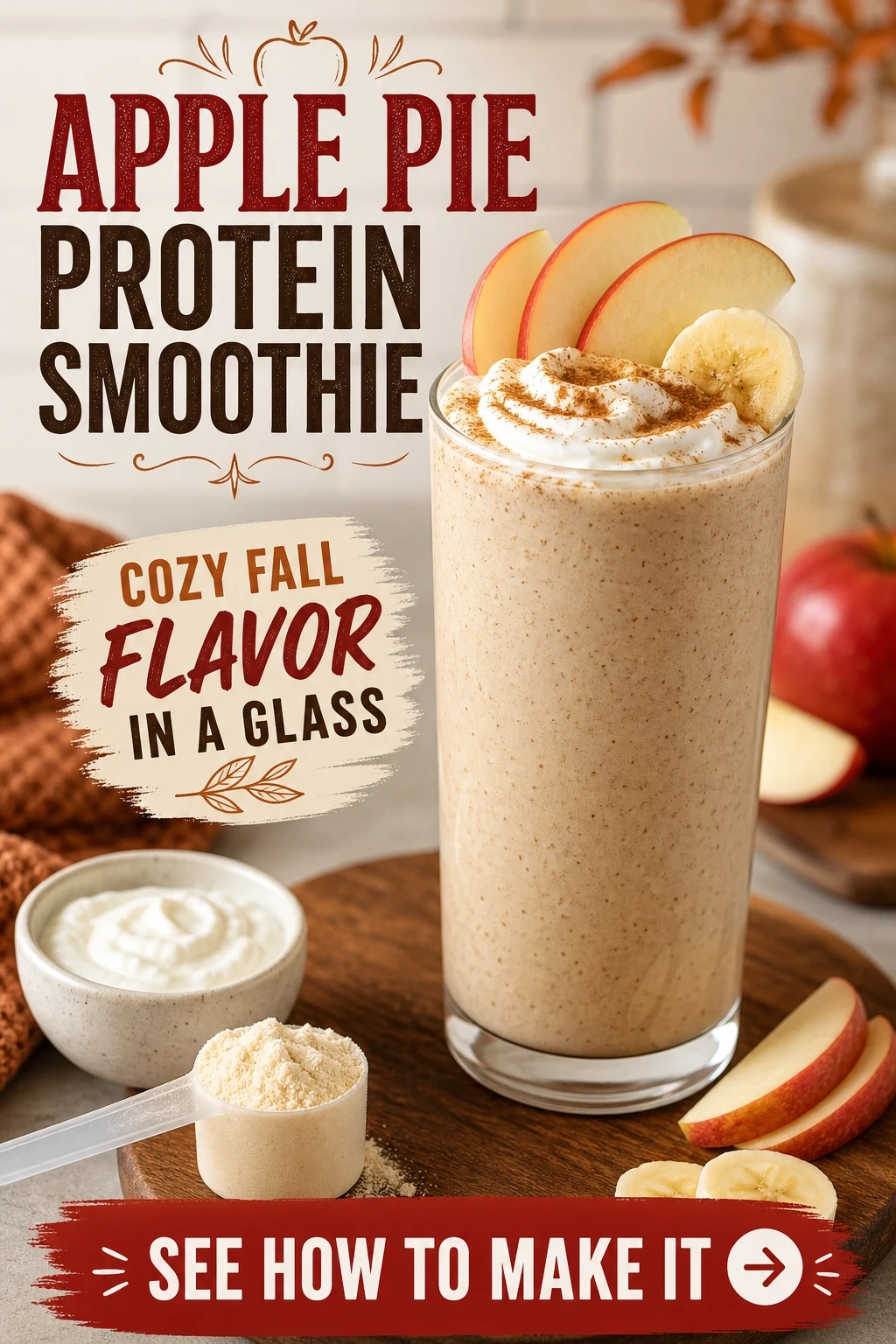 Apple Pie Protein Smoothie With Greek Yogurt