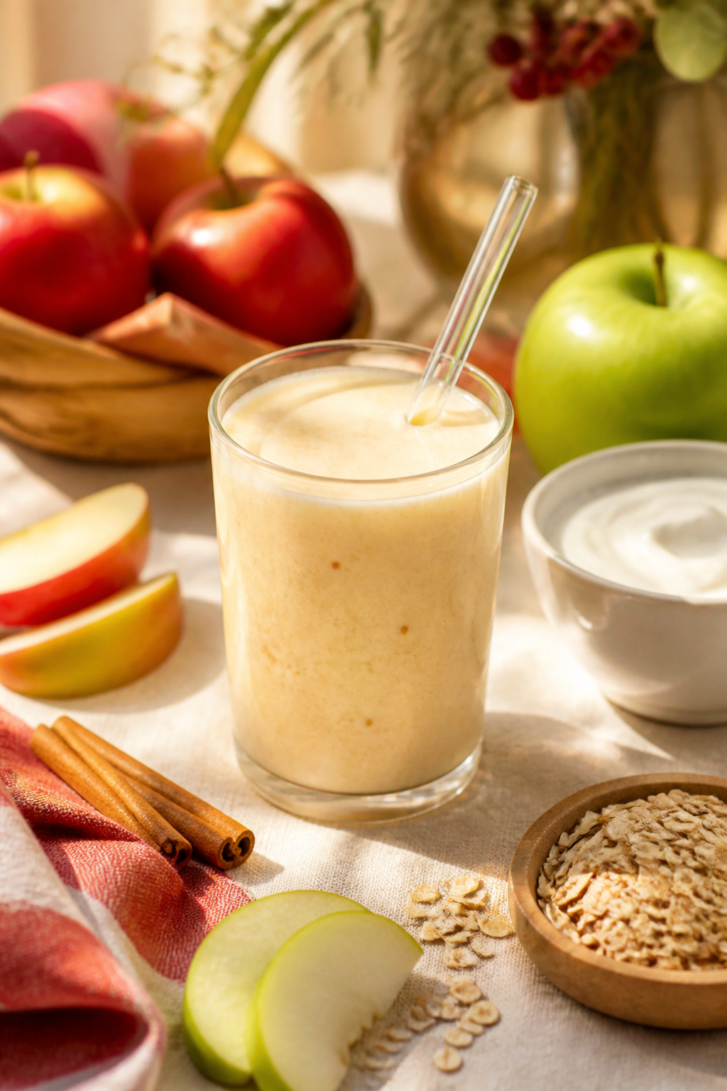 Apple Smoothie for Kids With Yogurt and Cinnamon