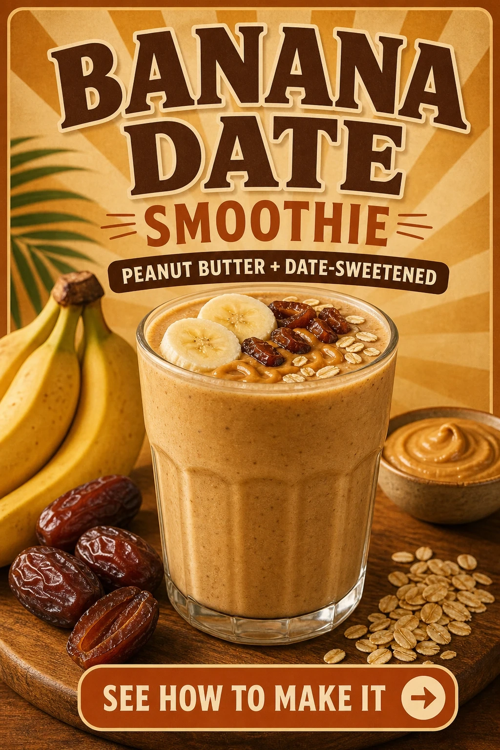 Banana Date Smoothie With Peanut Butter