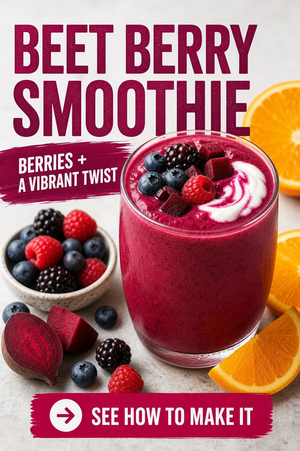 Beet Berry Smoothie With Greek Yogurt
