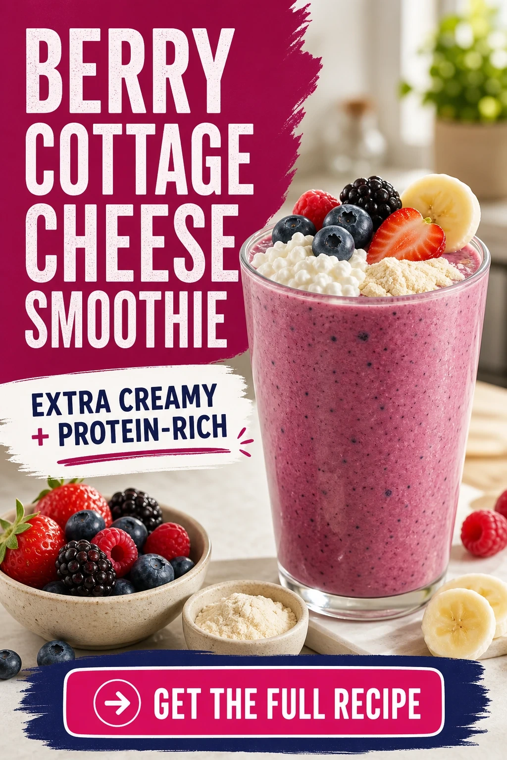 Berry Cottage Cheese Smoothie With Extra Protein