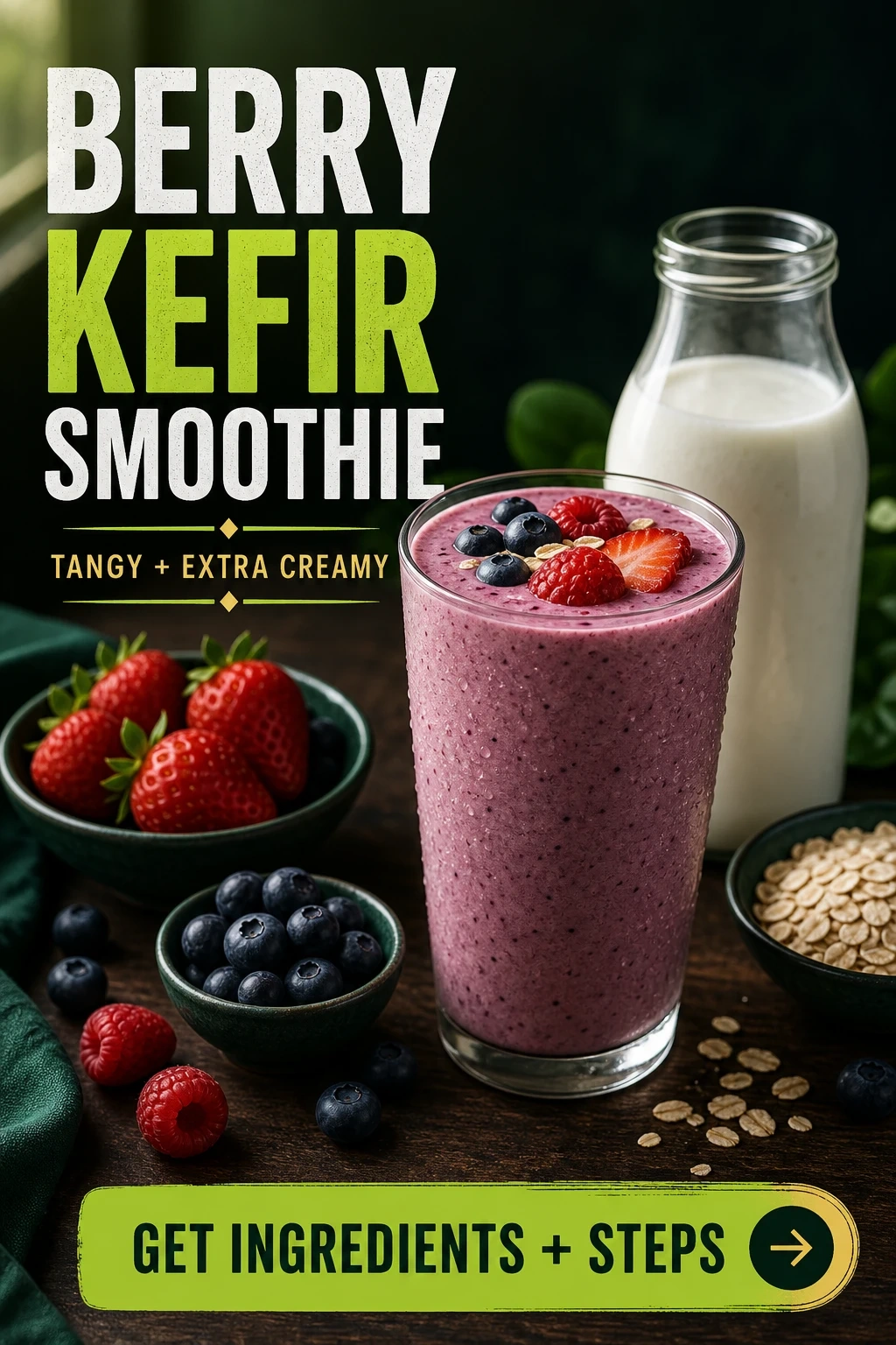 Berry Kefir Smoothie for Breakfast