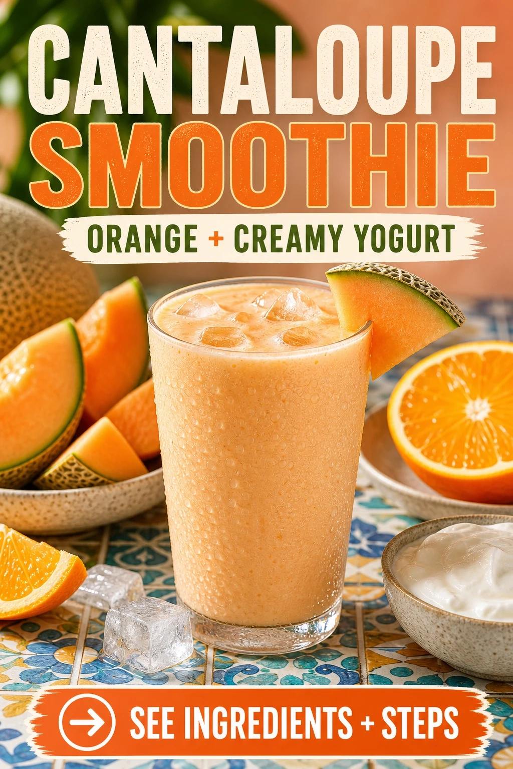Cantaloupe Smoothie With Orange and Yogurt