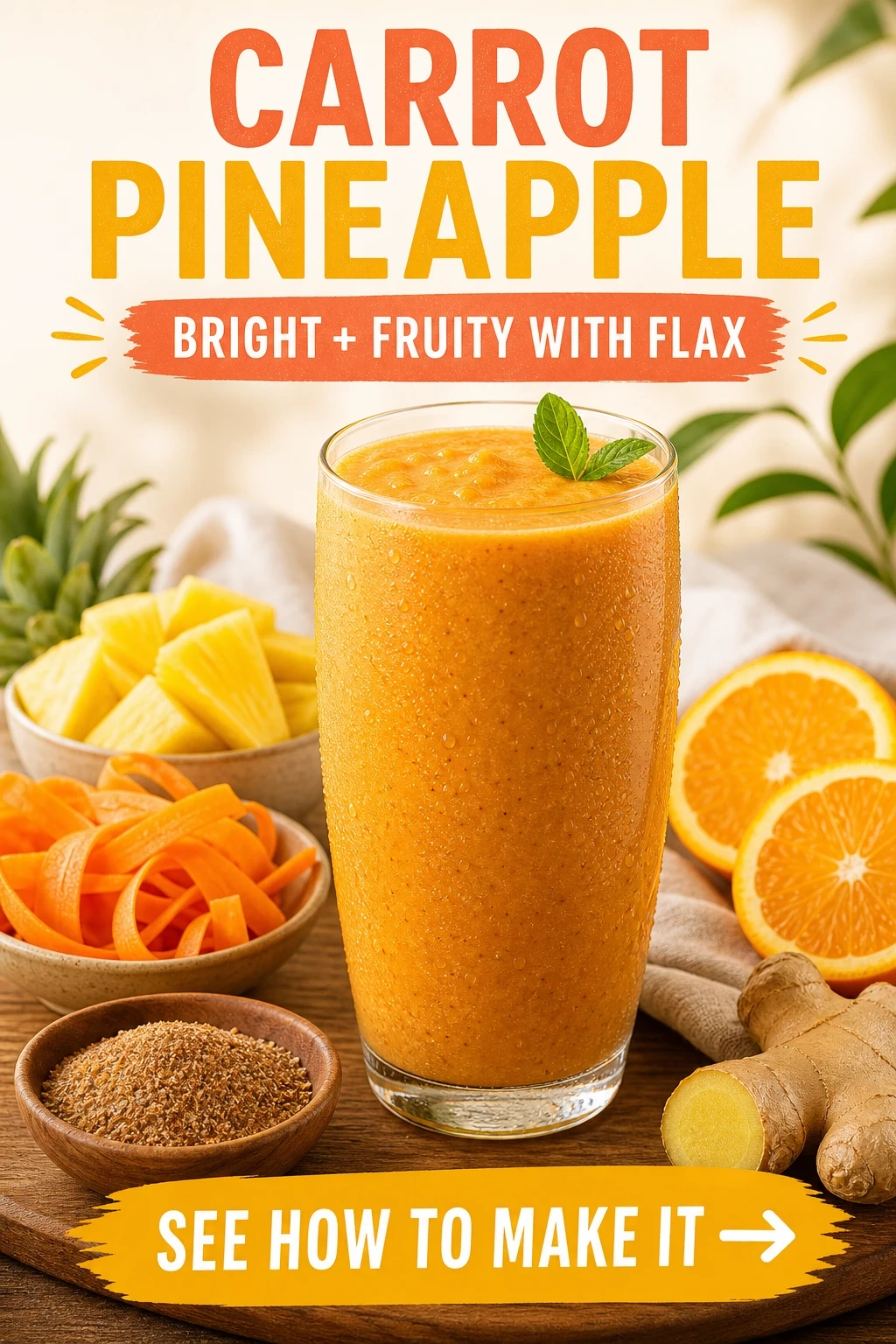 Carrot Pineapple Flax Smoothie
