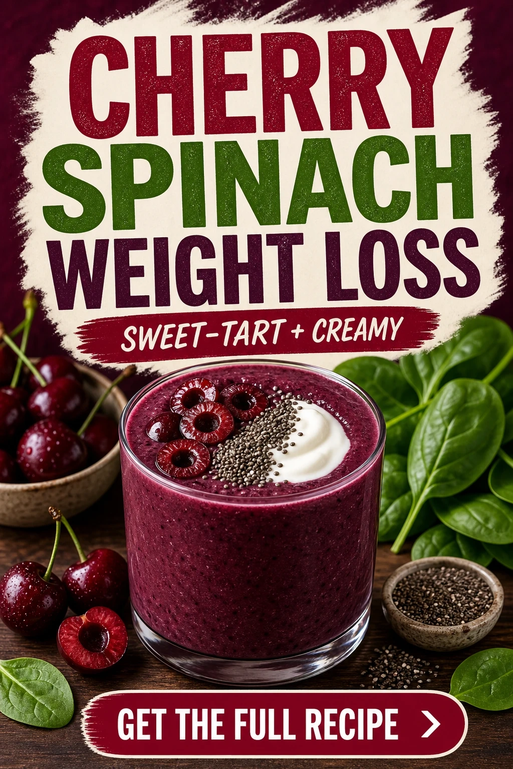 Cherry Spinach Weight Loss Smoothie With Chia
