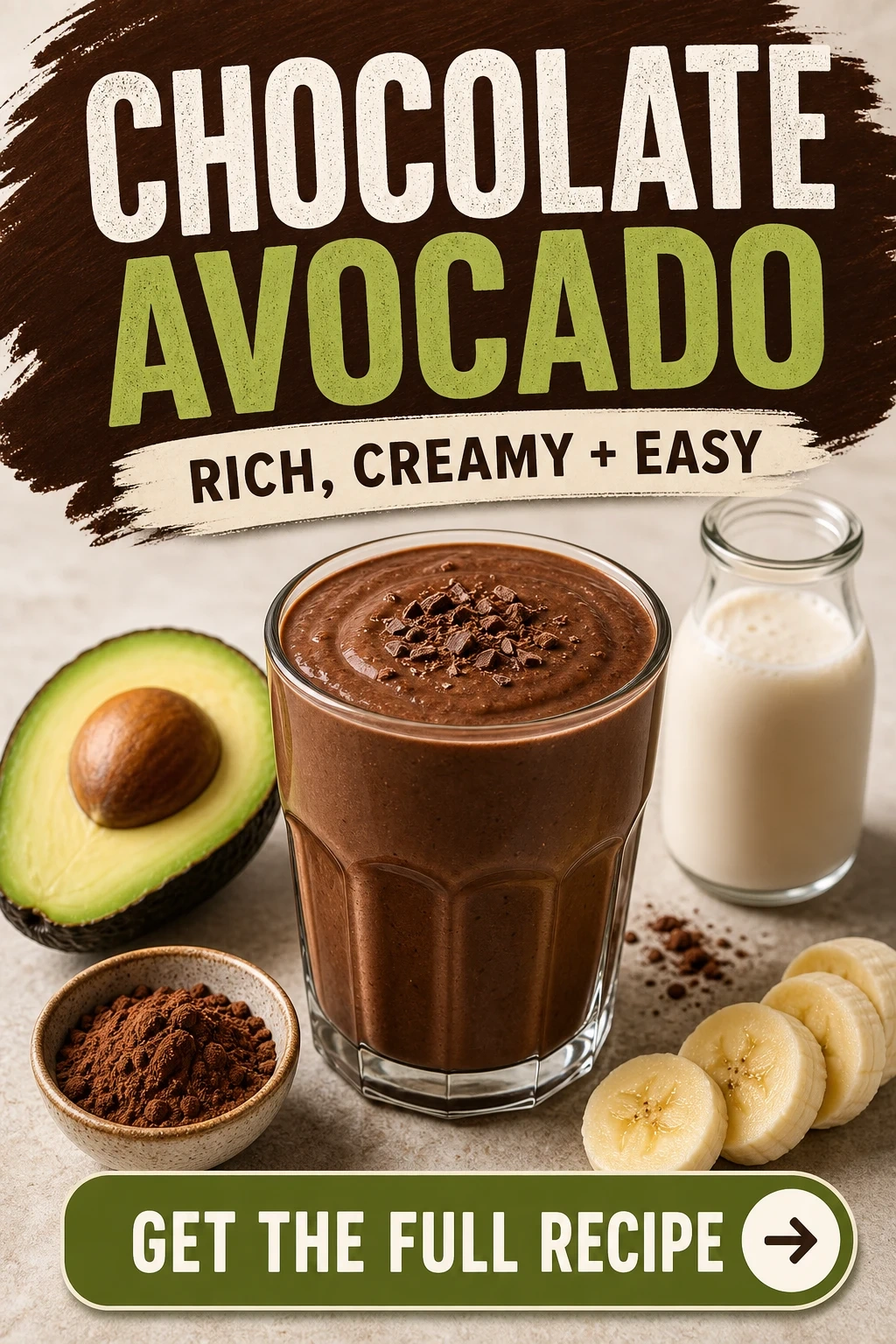 Chocolate Avocado Smoothie With Banana