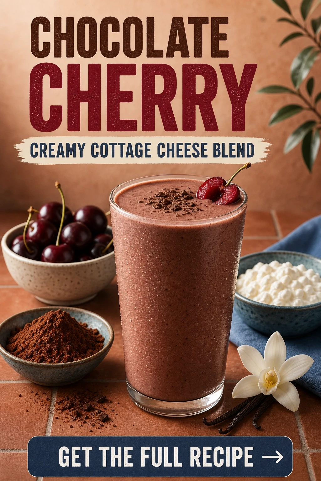 Chocolate Cherry Cottage Cheese Smoothie