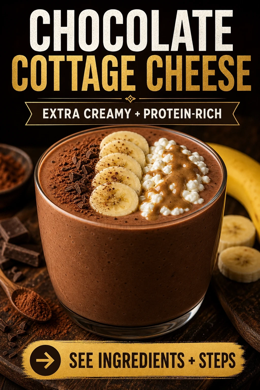 Chocolate Cottage Cheese Smoothie With Banana
