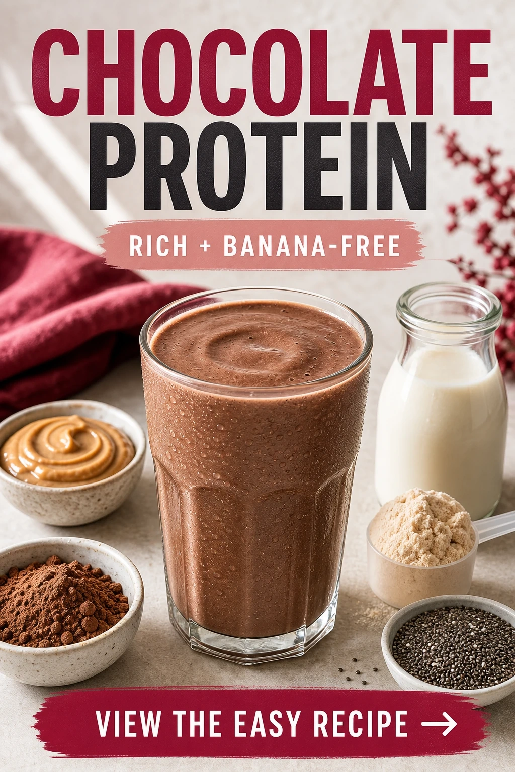 Chocolate Protein Smoothie Without Banana
