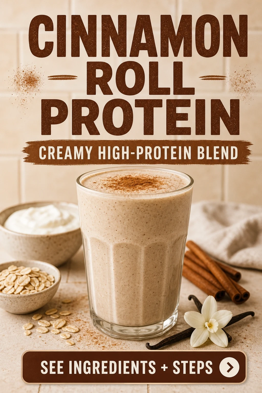 Cinnamon Roll Protein Smoothie With Greek Yogurt