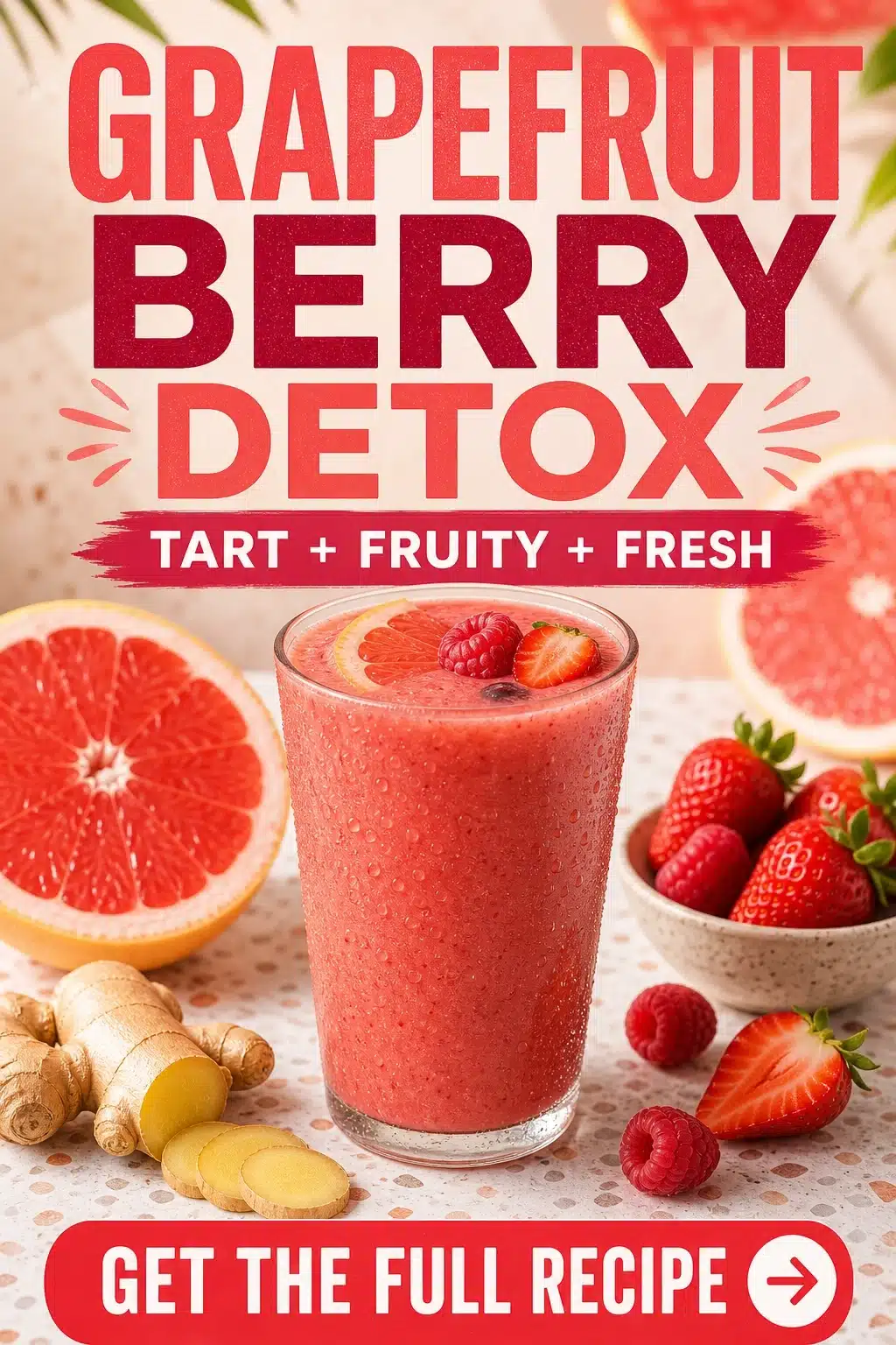 Grapefruit Berry Detox Smoothie With Ginger