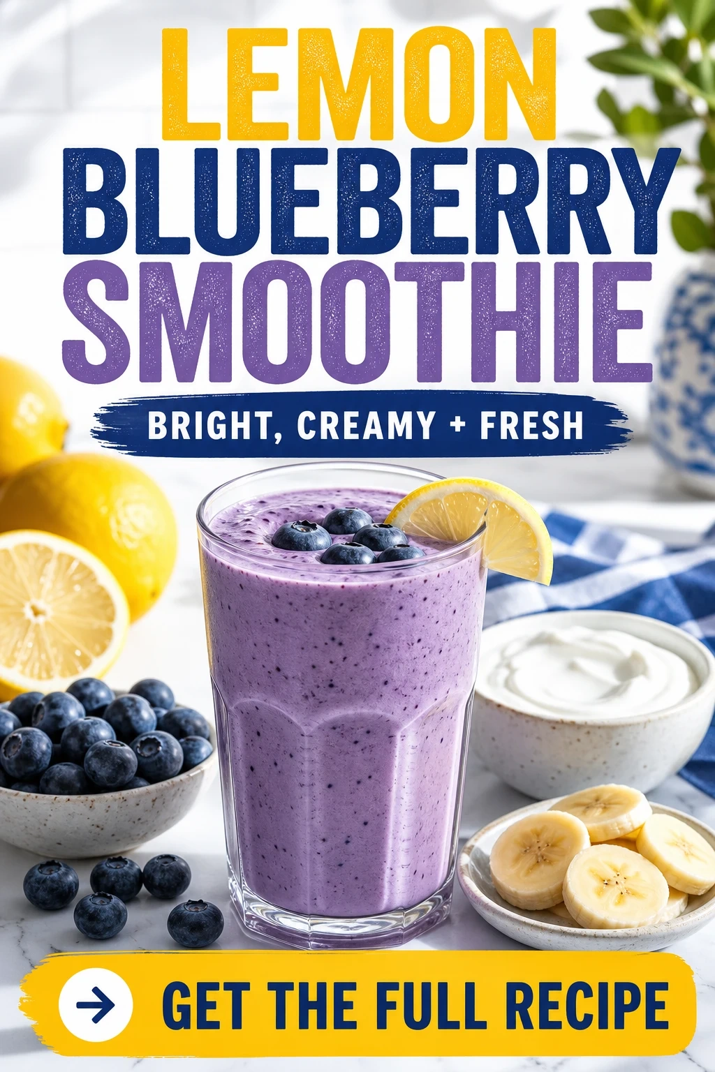 Lemon Blueberry Smoothie With Greek Yogurt