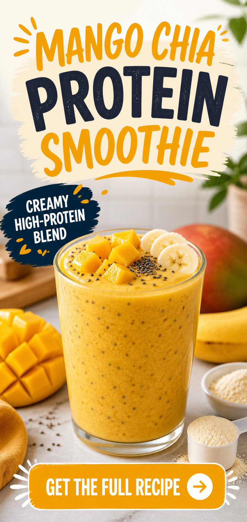 Mango Chia Protein Smoothie for Breakfast