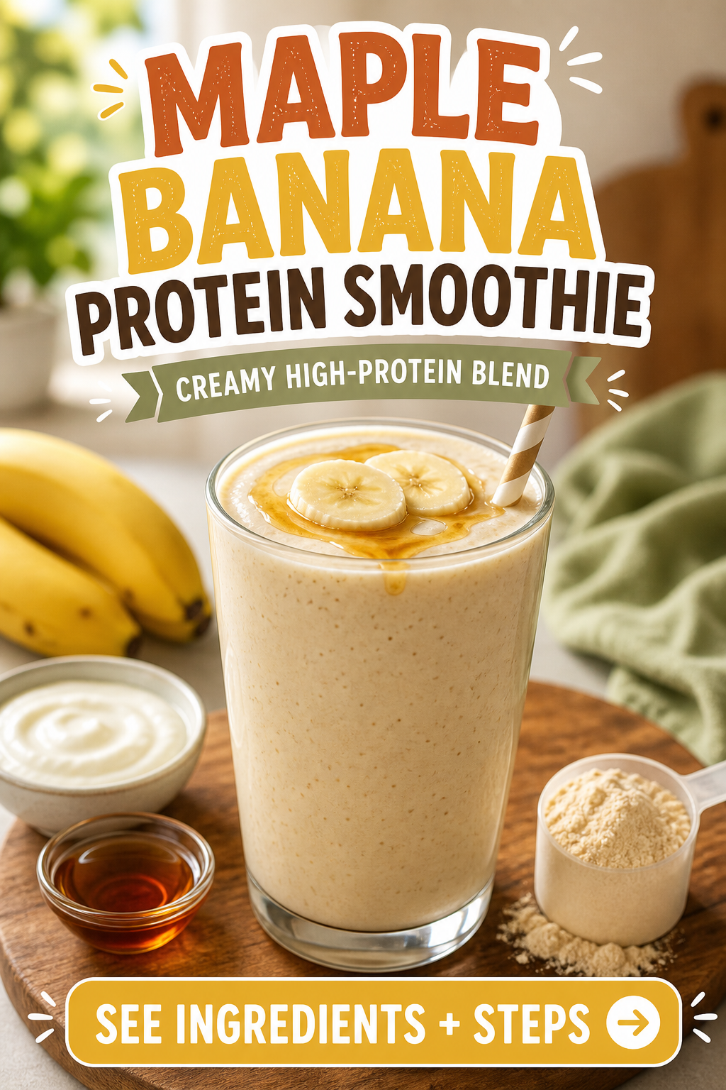 Maple Banana Protein Smoothie With Greek Yogurt