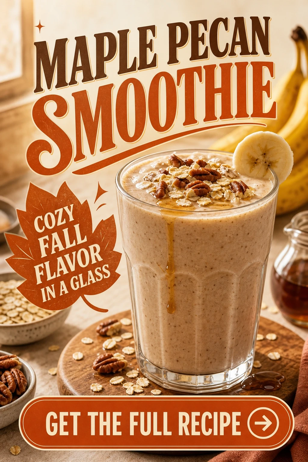Maple Pecan Smoothie With Banana and Oats