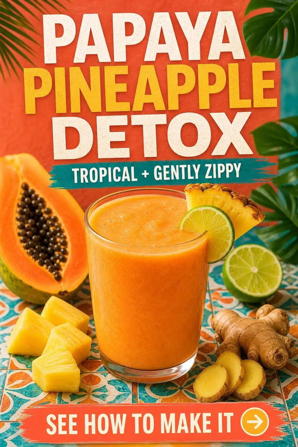 Papaya Pineapple Ginger Detox Smoothie