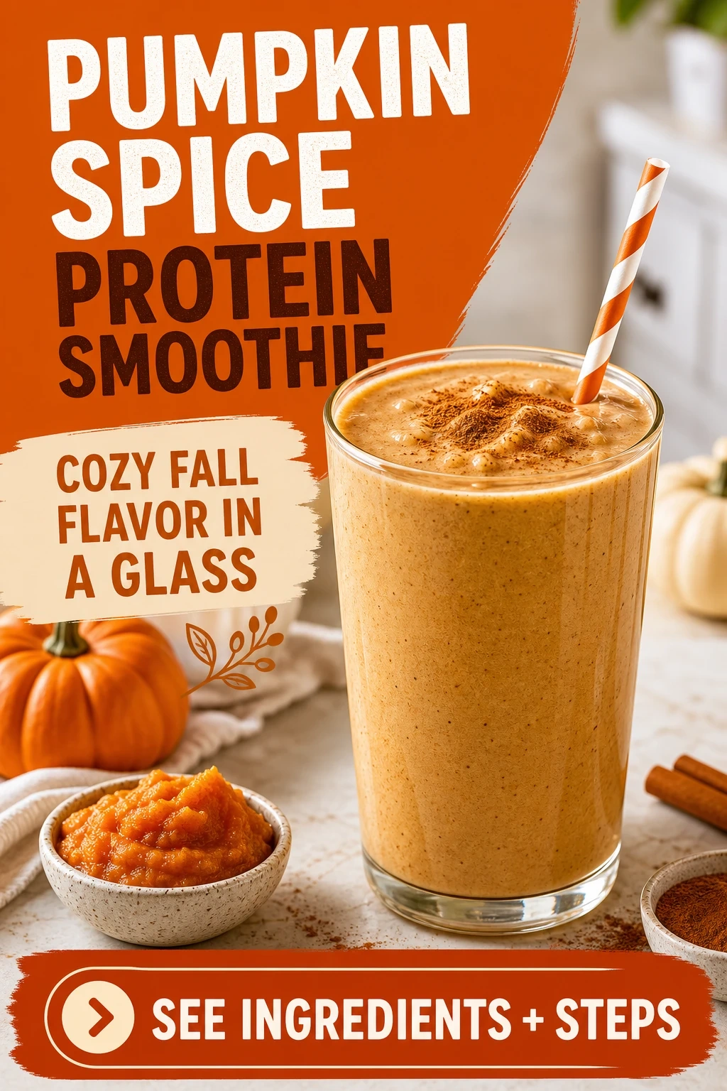 Pumpkin Spice Protein Smoothie for Breakfast