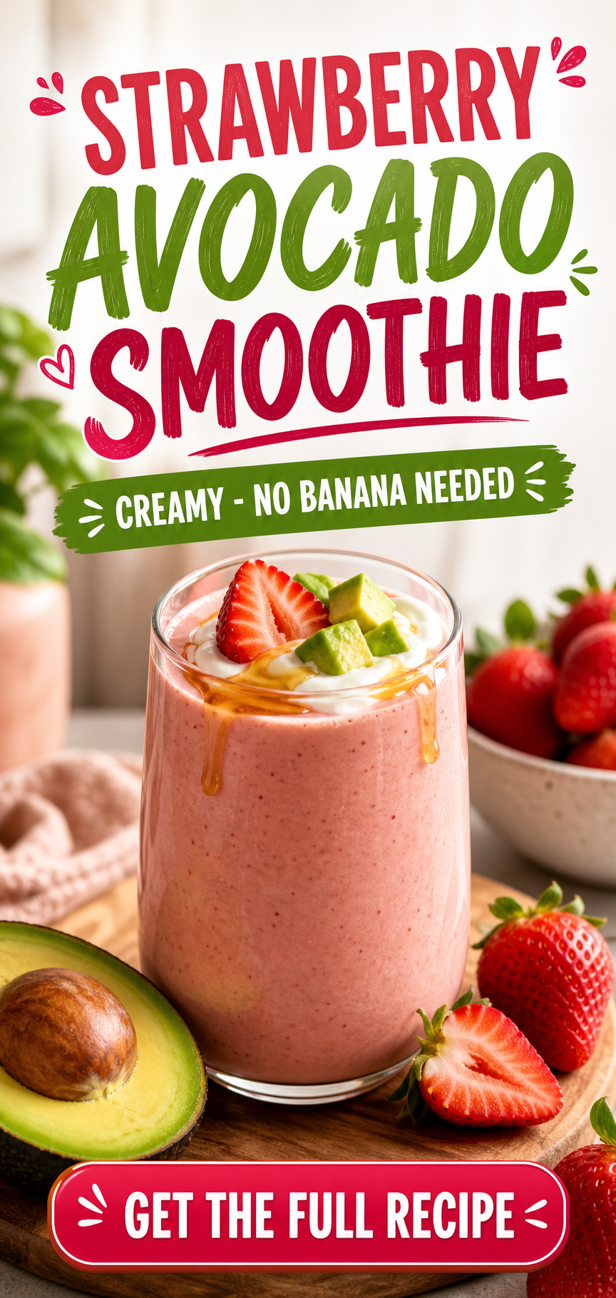 Strawberry Avocado Smoothie Without Banana