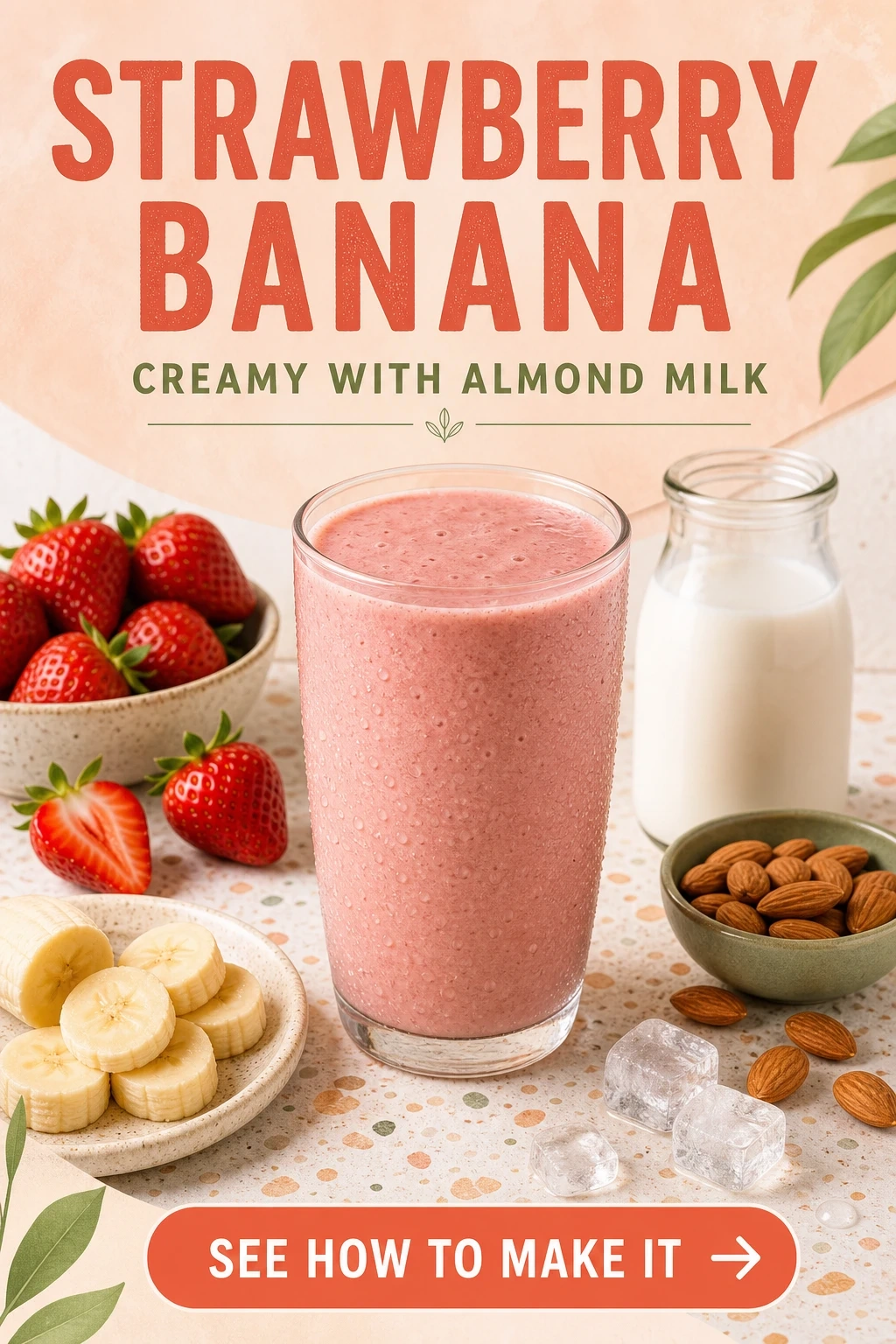 Strawberry Banana Smoothie With Almond Milk