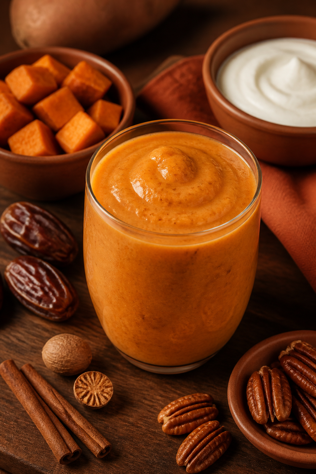 Sweet Potato Smoothie With Cinnamon and Dates