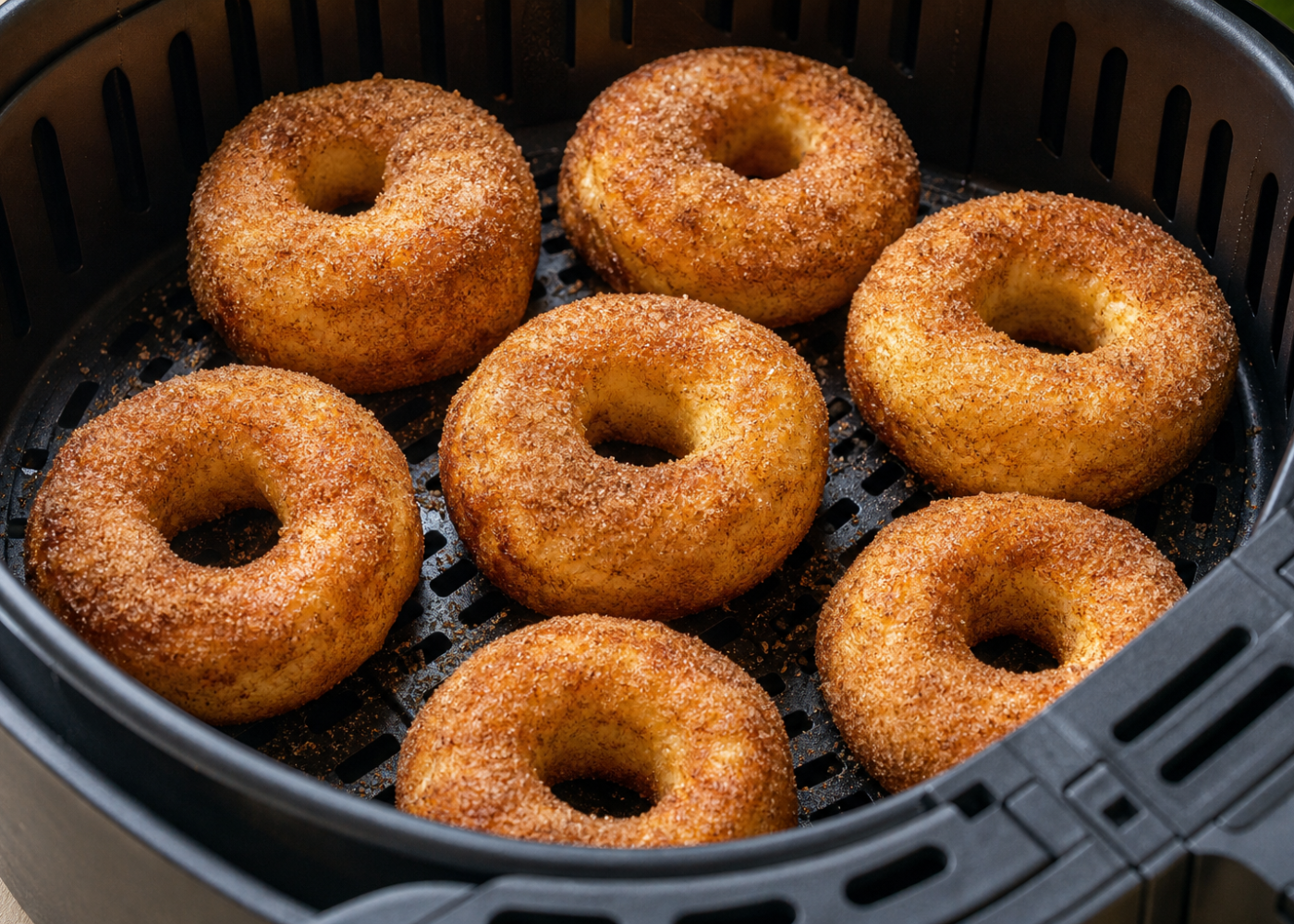 Cinnamon Sugar Air Fryer Donuts