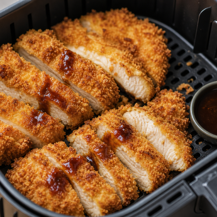 Crispy Air Fryer Chicken Katsu With Tonkatsu Sauce