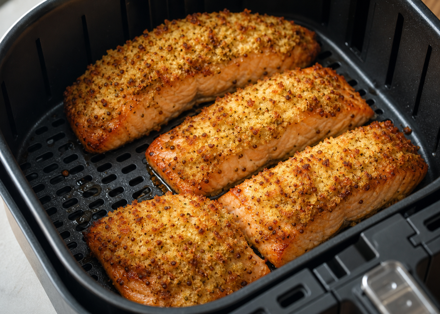 Crispy Dijon Panko Air Fryer Salmon