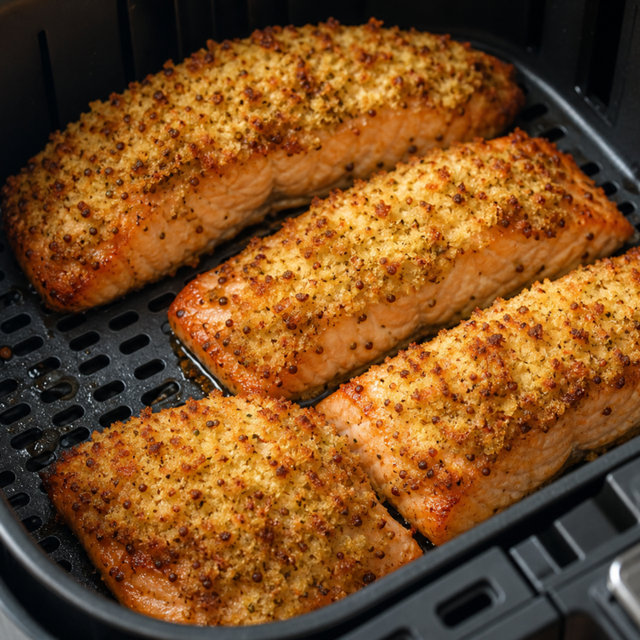 Crispy Dijon Panko Air Fryer Salmon