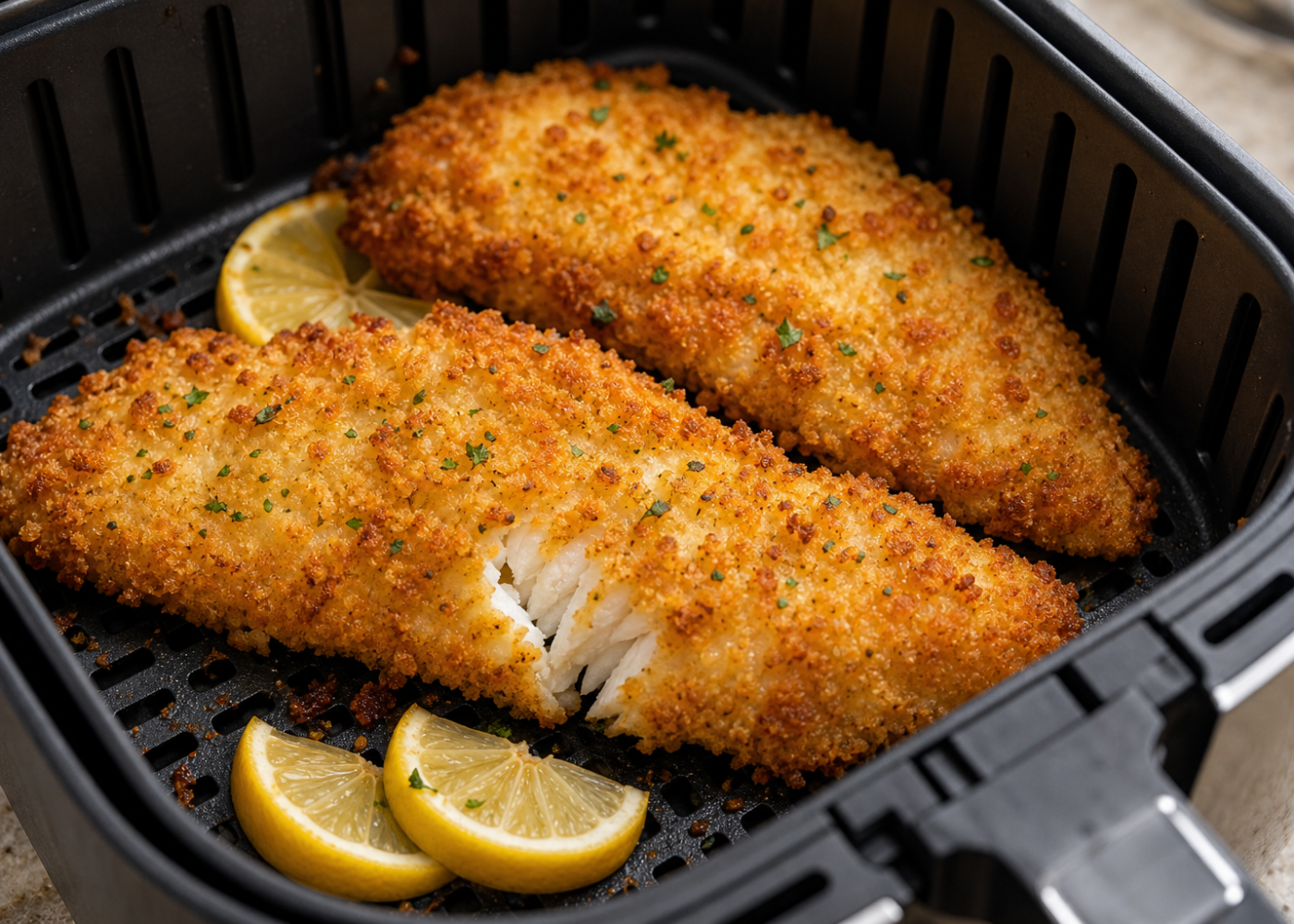 Crispy Lemon Panko Air Fryer Walleye