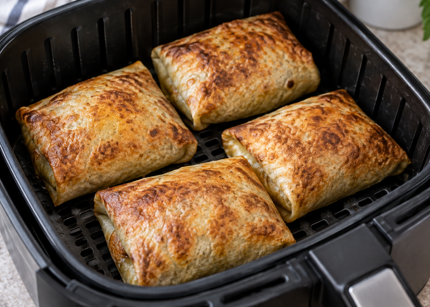 Air Fryer Chicken Chimichangas With Salsa and Cheese