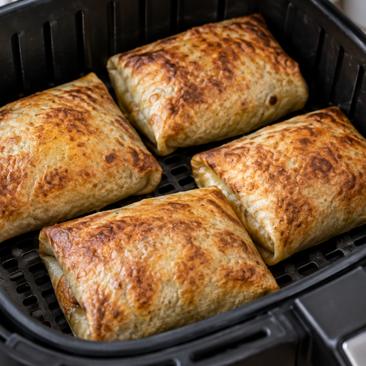 Air Fryer Chicken Chimichangas With Salsa and Cheese