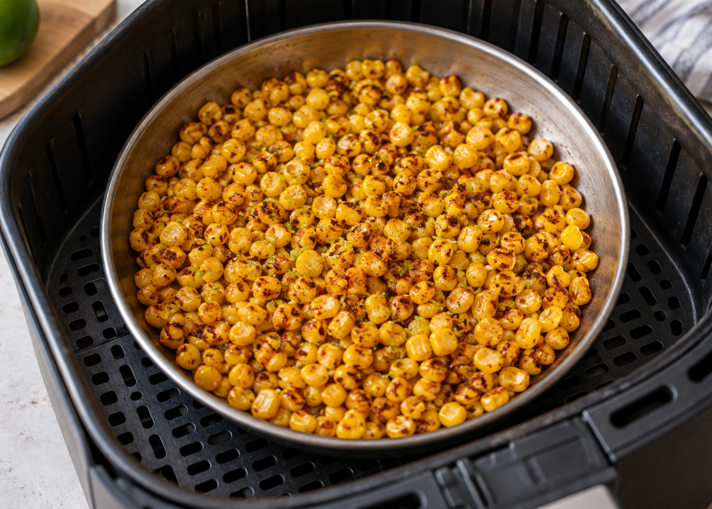Crispy Corn in Air Fryer With Chili Lime Seasoning