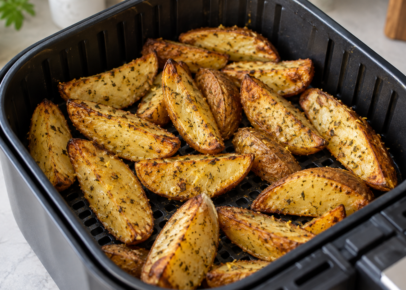 Greek Potatoes in Air Fryer With Lemon and Oregano