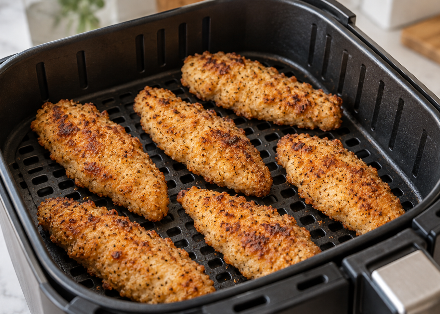 Keto Chicken Tenders in Air Fryer With Almond Parmesan Crust
