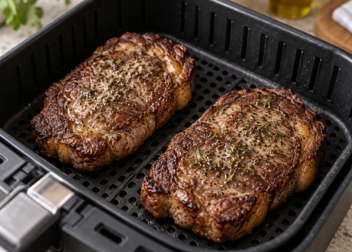 Ribeye in Air Fryer With Rosemary Butter