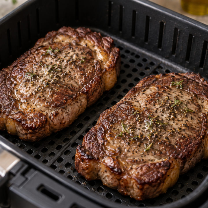 Ribeye in Air Fryer With Rosemary Butter